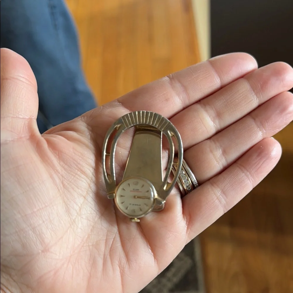 1950 base metal Watch Clip with Unique Design